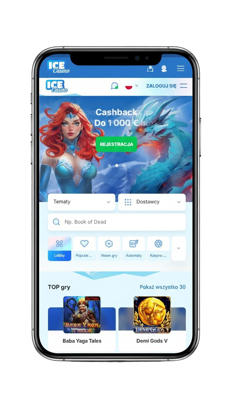 Ice Casino - Strona główna na urządzeniu mobilnym